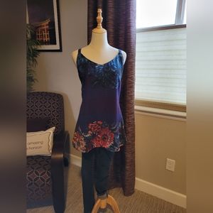CAbi Floral / Plaid Reversible tank